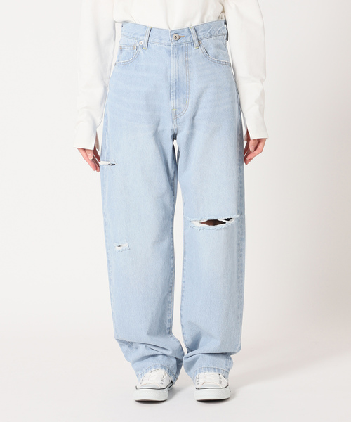 「SLOBE citron.」 デニムパンツ 38 サックスブルー レディース_画像2