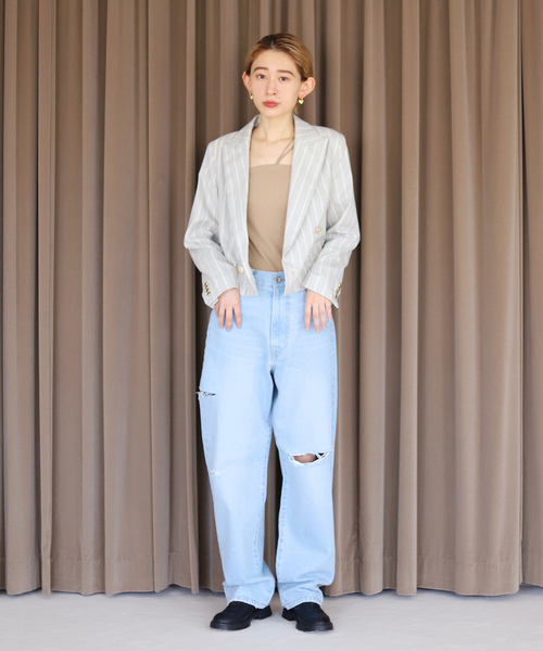 「SLOBE citron.」 デニムパンツ 38 サックスブルー レディース_画像3