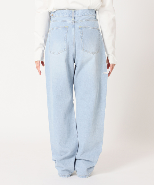 「SLOBE citron.」 デニムパンツ 38 サックスブルー レディース_画像4