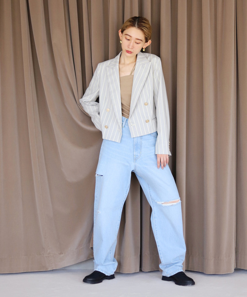 「SLOBE citron.」 デニムパンツ 38 サックスブルー レディース_画像5