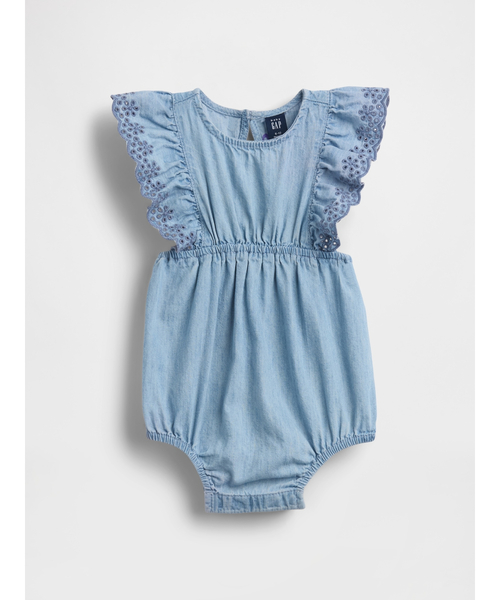 GAP（ギャップ） ベビー服 ロンパース アイレット デニムカバーオール
