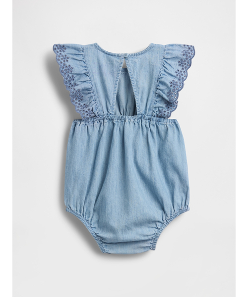 GAP（ギャップ） ベビー服 ロンパース アイレット デニムカバーオール