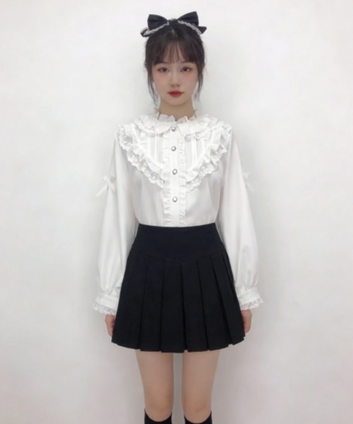 gossip!ロサンゼルス ブラウス シャツ 「Y2Kガーリー」レトロレース