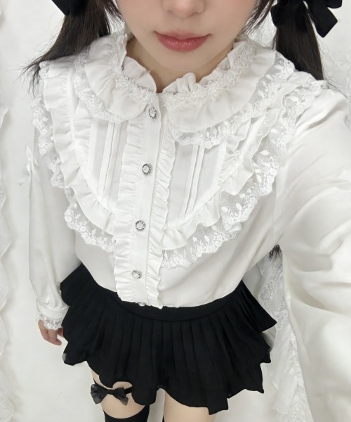 gossip!ロサンゼルス ブラウス シャツ 「Y2Kガーリー」レトロレース