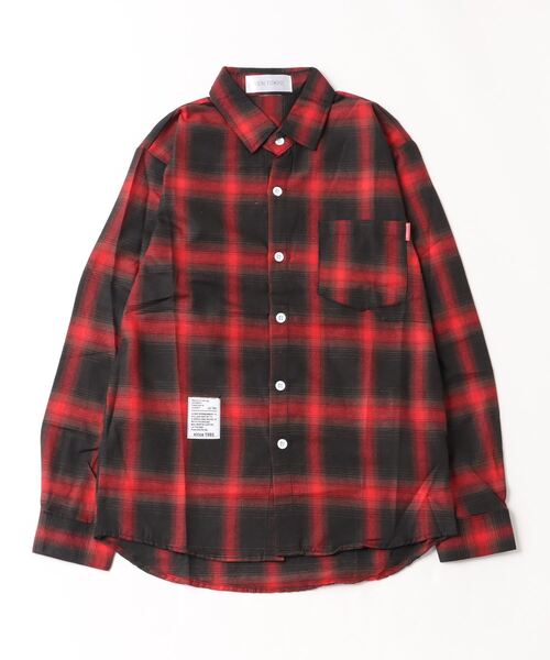 「SEN TOKYO」 長袖ネルシャツ L レッド メンズ_画像2