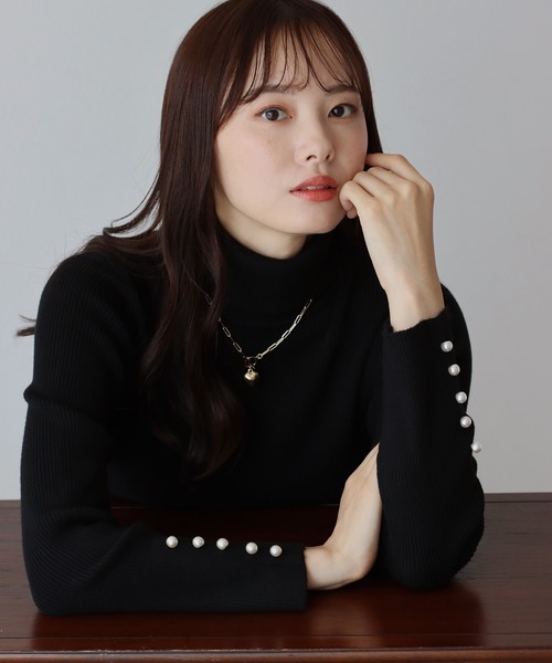 「BLUEEAST」 長袖ニット MEDIUM ブラック レディース_画像2