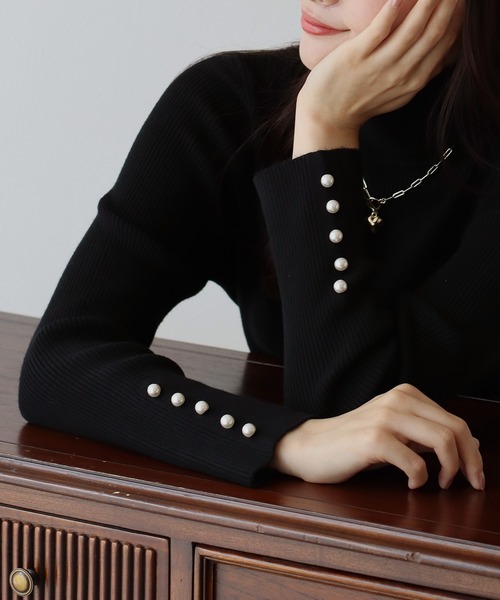 「BLUEEAST」 長袖ニット MEDIUM ブラック レディース_画像3