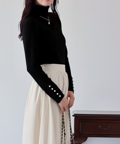 「BLUEEAST」 長袖ニット MEDIUM ブラック レディース_画像5