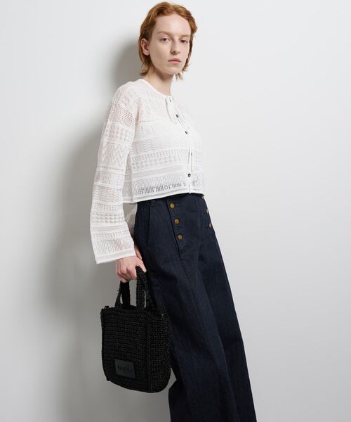 LANVIN en Bleu トートバッグ メタリック編み込みトートバッグ