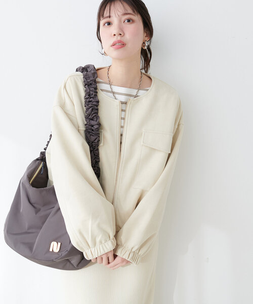 「natural couture」 ブルゾン FREE チャコールグレー レディース_画像4