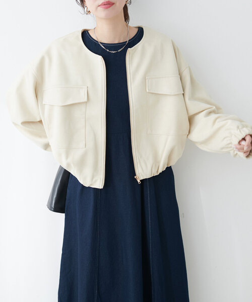 「natural couture」 ブルゾン FREE チャコールグレー レディース_画像6