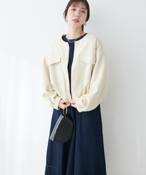「natural couture」 ブルゾン FREE チャコールグレー レディース_画像8