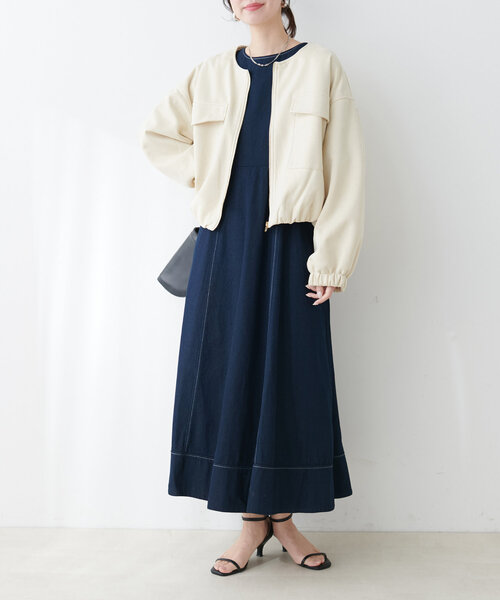 「natural couture」 ブルゾン FREE チャコールグレー レディース_画像9