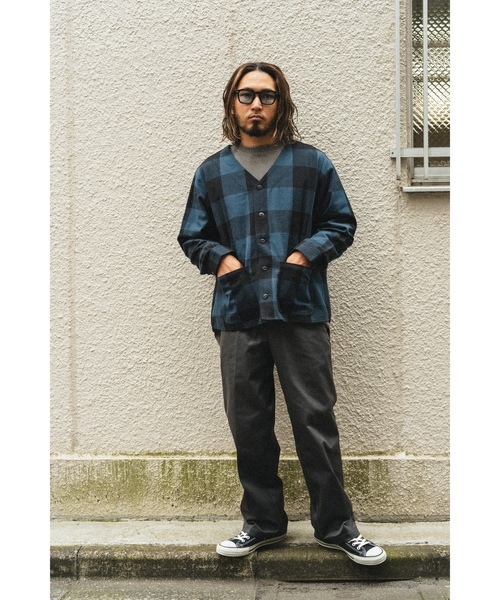 「BIG MIKE」 カーディガン X-LARGE ブラック×ブルー メンズ_画像7