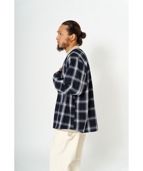 「BIG MIKE」 カーディガン X-LARGE ブラック×ブルー メンズ_画像8