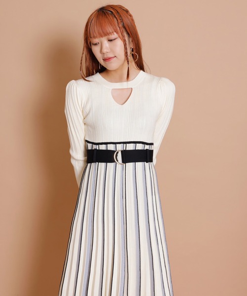 「REDYAZEL」 ニットワンピース FREE ネイビー レディース_画像4