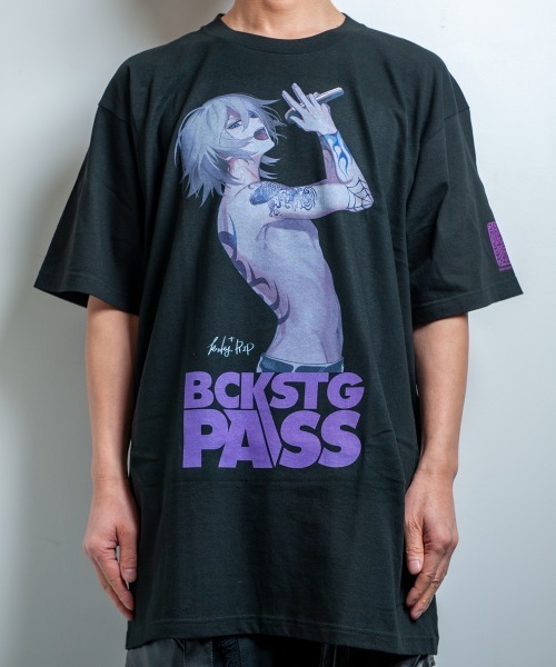 マザリ Back Stage コラボシャツ 黒 BACKSTAGE PASS（バックステージパス） tシャツ 「黒野京×BACKSTAGE