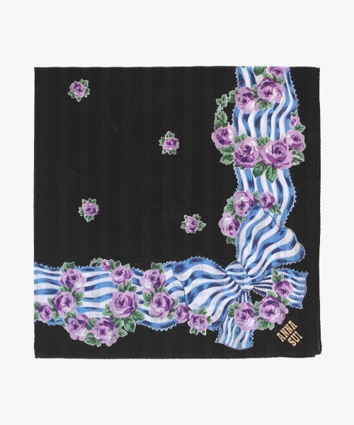 ANNA SUI（アナスイ） ハンカチ リボンローズ柄プリントハンカチ
