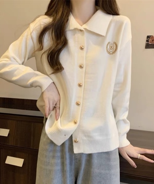 「Achic」 ニットカーディガン M グリーン レディース_画像8