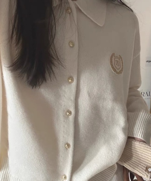 「Achic」 ニットカーディガン M グリーン レディース_画像9