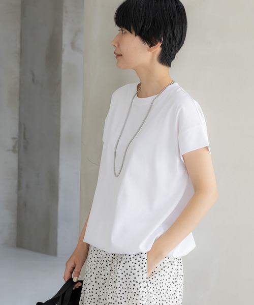 Elura（エルーラ） tシャツ 「接触冷感・汗ジミ軽減」サマ見えドロスト