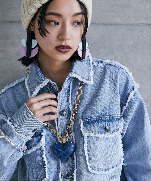 「GEVS.」 長袖シャツ L ブルー レディースの画像