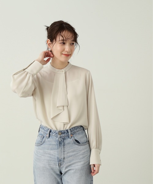 「N.（N. Natural Beauty Basic）」 長袖ブラウス MEDIUM オフホワイト レディース_画像2