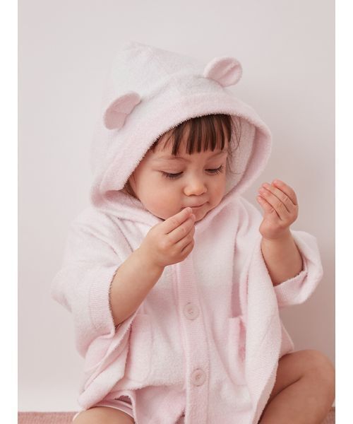 ベビー 「BABY」グラデーションボーダーポンチョの画像