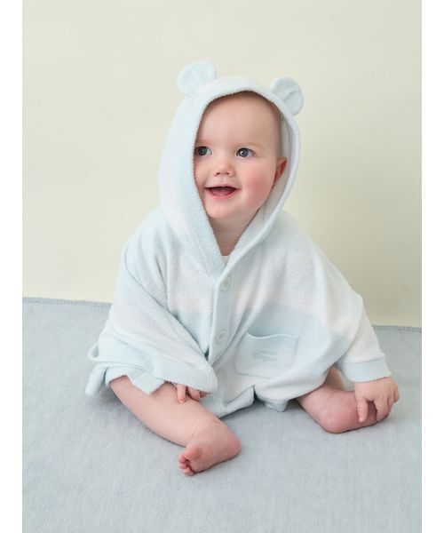 ベビー 「BABY」グラデーションボーダーポンチョの画像