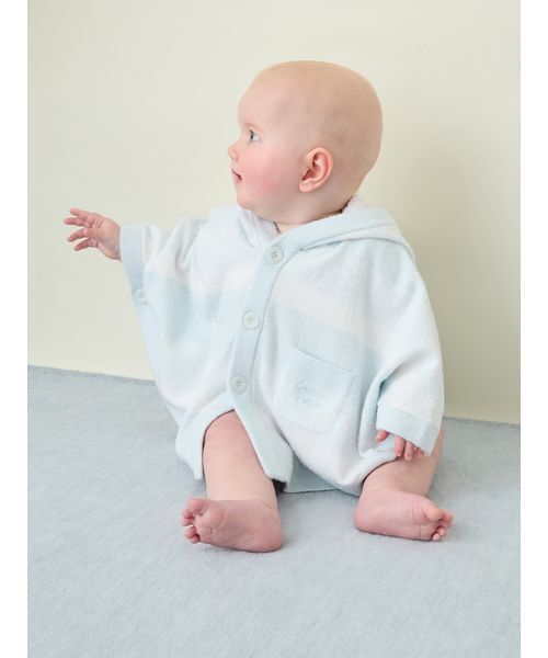 ベビー 「BABY」グラデーションボーダーポンチョの画像