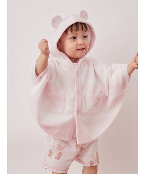 ベビー 「BABY」グラデーションボーダーポンチョの画像