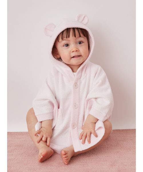 ベビー 「BABY」グラデーションボーダーポンチョの画像