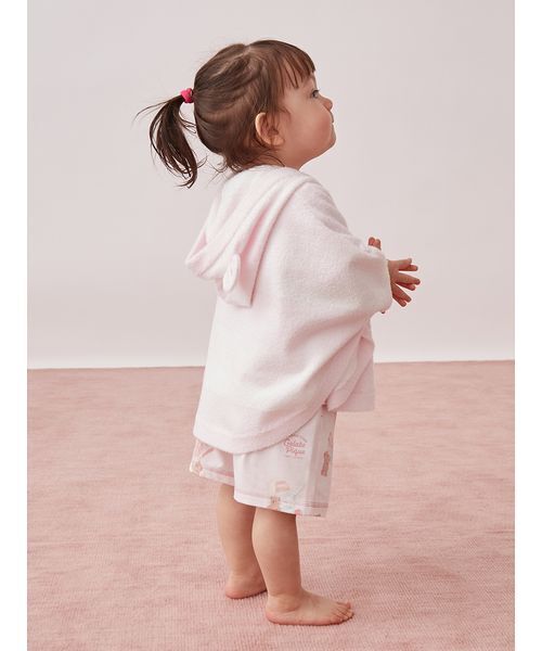 ベビー 「BABY」グラデーションボーダーポンチョの画像