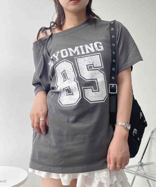 AS KNOW AS（アズノゥアズ） tシャツ 半袖 ワンショル 2WAYリボン半袖