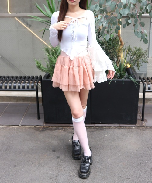 RosyMonster⭐︎hem frill skirt⭐︎ フリルミニスカート ALLuRing ChaRm スカート 夏 Frilled Lace Dot Mini Skirt / フリル