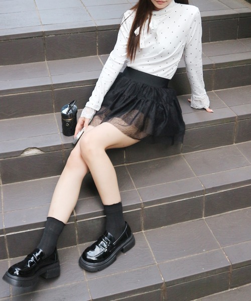 ALLuRing ChaRm スカート 夏 Frilled Lace Dot Mini Skirt / フリル