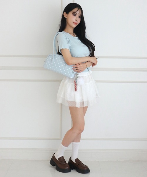 ALLuRing ChaRm スカート 夏 Frilled Lace Dot Mini Skirt / フリル