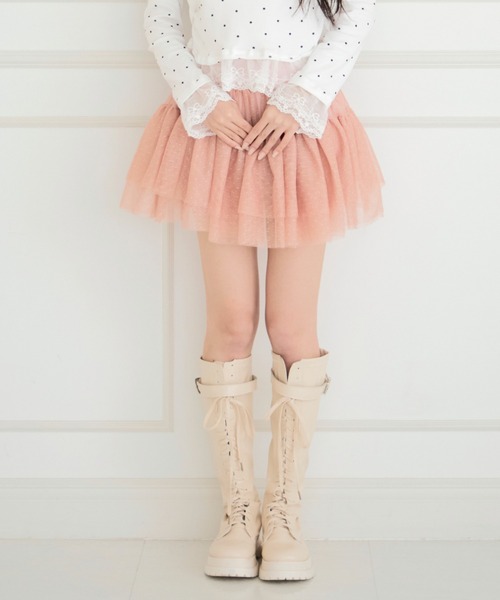 ALLuRing ChaRm スカート 夏 Frilled Lace Dot Mini Skirt / フリル