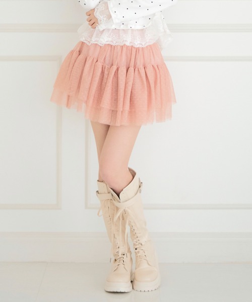 ALLuRing ChaRm スカート 夏 Frilled Lace Dot Mini Skirt / フリル