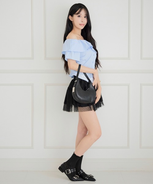 ALLuRing ChaRm スカート 夏 Frilled Lace Dot Mini Skirt / フリル