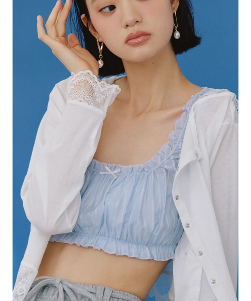 LILY BROWN（リリーブラウン） シアーストライプシャーリングビスチェ