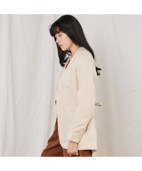COMMON＋HAUS（コモンハウス） ジャケット ノーカラージャケット 麻混