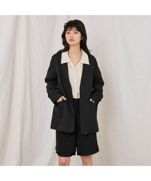 COMMON＋HAUS（コモンハウス） ジャケット ノーカラージャケット 麻混