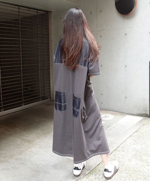 「CORNERS」 「lupilien」半袖ワンピース FREE チャコールグレー レディース_画像9