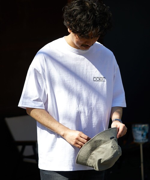 「POLeR」 半袖Tシャツ LARGE グレイッシュベージュ メンズ_画像7