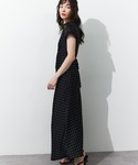 ワンピース 半袖 ドットサテンワンピースの詳細画像2