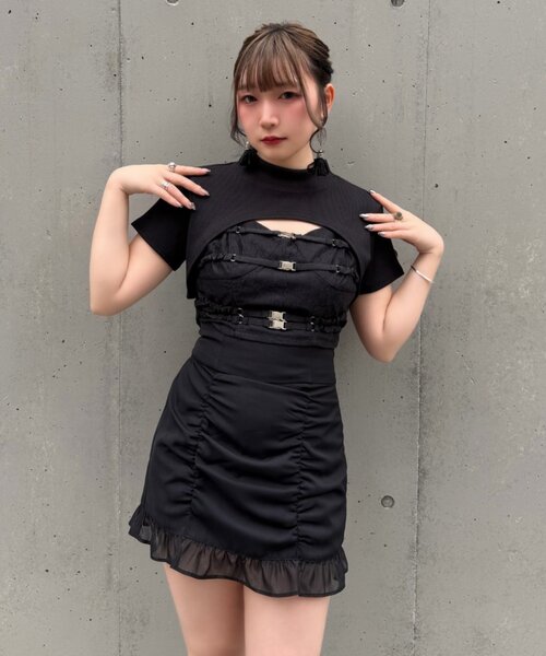 ブラウス シャツ 「Mavie..7」SETトップス+ベルト付キャミ レディースの画像