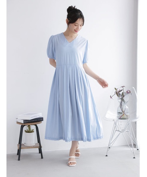 fifth（フィフス） ワンピース 半袖 パフスリーブロングワンピース