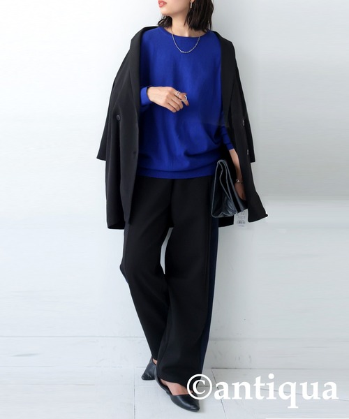 「antiqua」 イージーパンツ L ダークグレー レディース_画像6