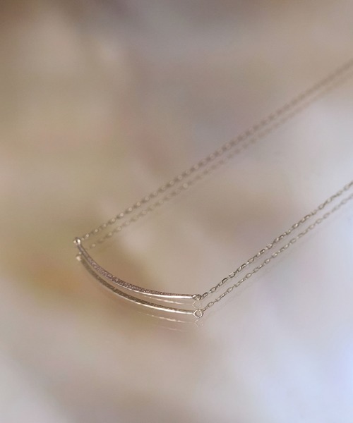 JUPITER ネックレス 入学式 「K10」ゴールドラインネックレス/ムーン